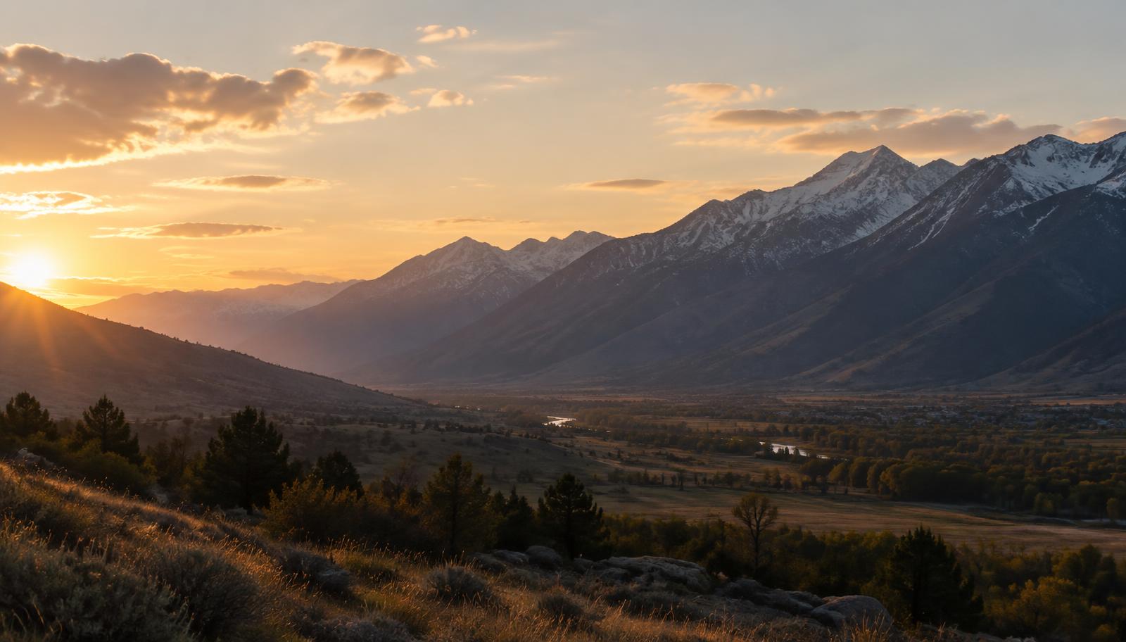 Utah mountains at sunset